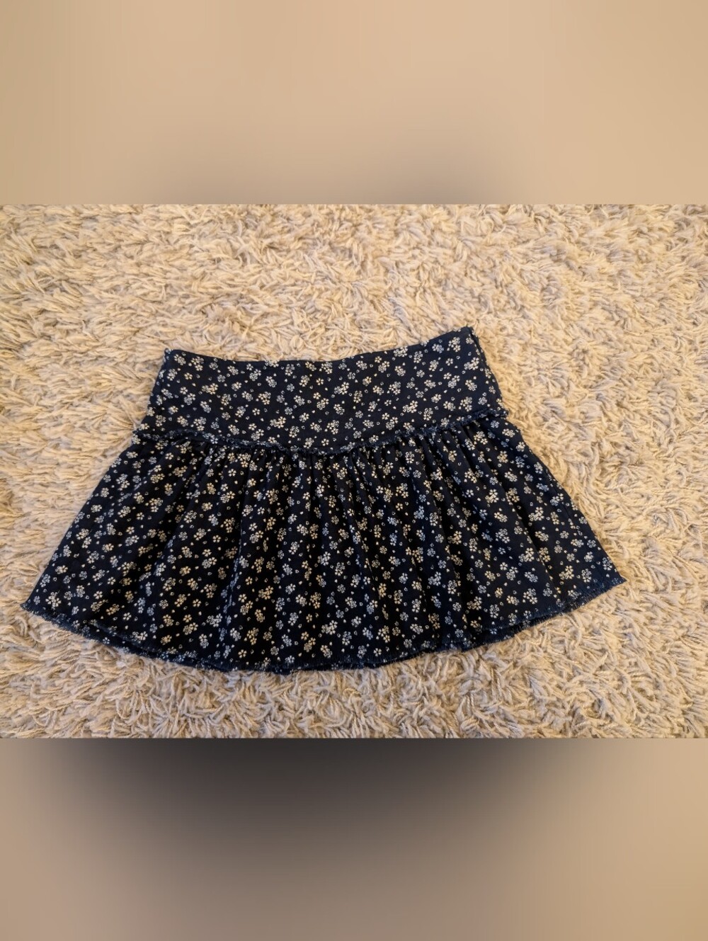 L'AGENCE Navy Floral Circle Skirt